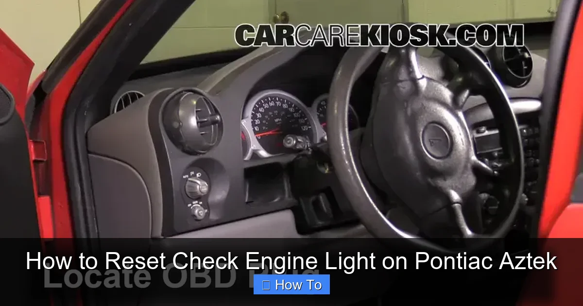 How to Reset Check Engine Light on Pontiac Aztek