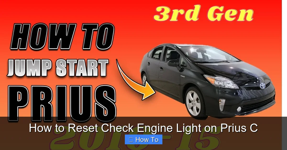 How to Reset Check Engine Light on Prius C