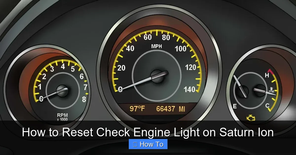 How to Reset Check Engine Light on Saturn Ion