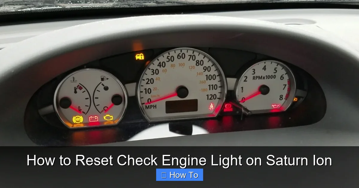 How to Reset Check Engine Light on Saturn Ion