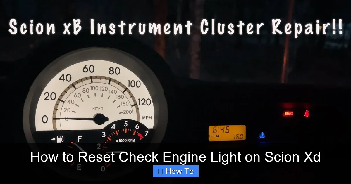 How to Reset Check Engine Light on Scion Xd