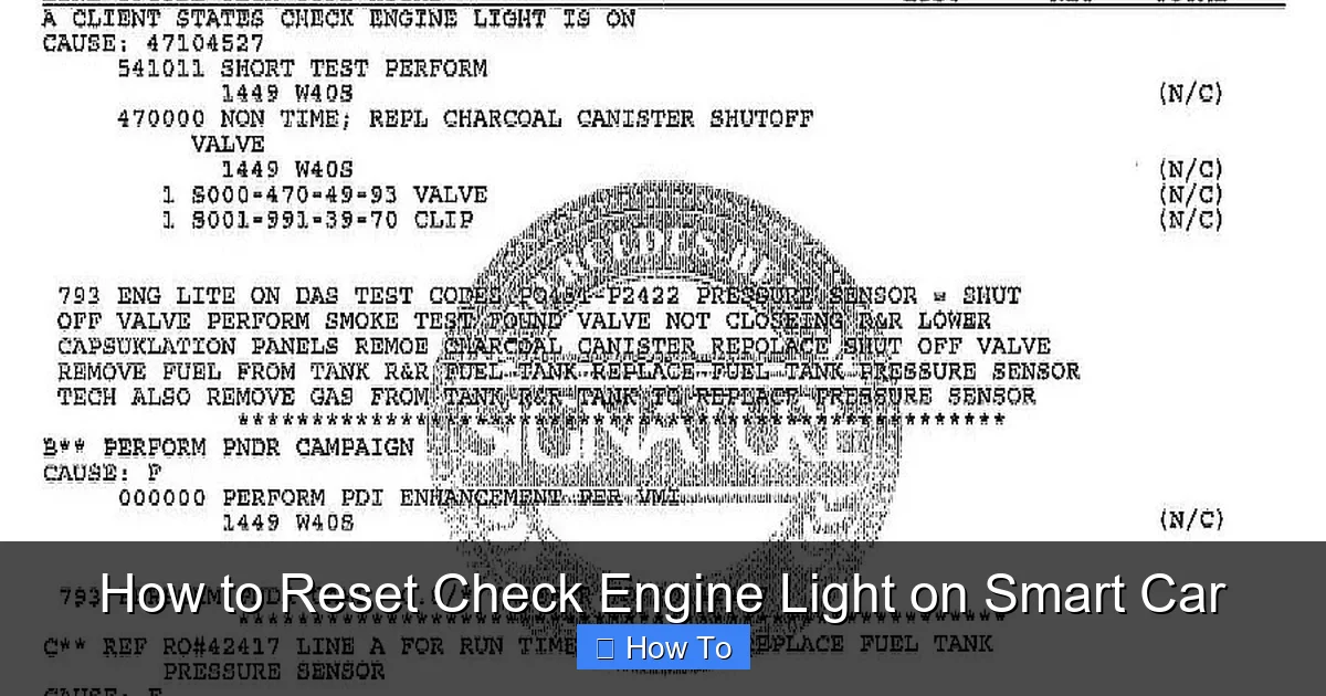 How to Reset Check Engine Light on Smart Car