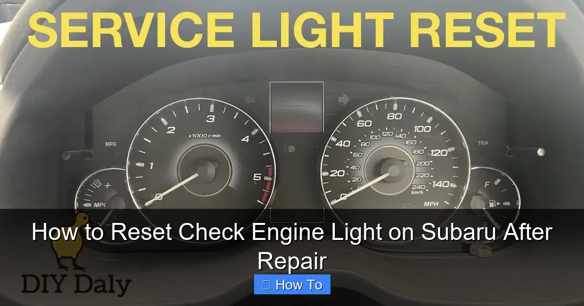 How to Reset Check Engine Light on Subaru After Repair