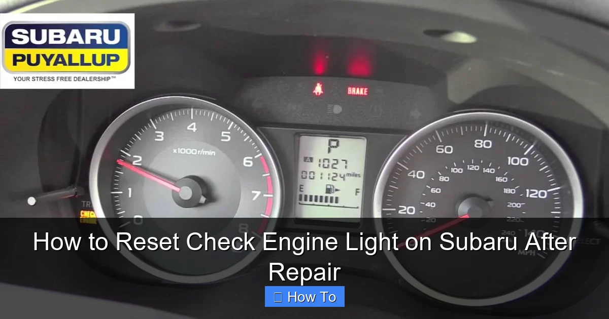 How to Reset Check Engine Light on Subaru After Repair