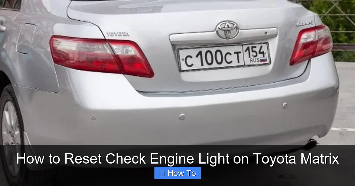 How to Reset Check Engine Light on Toyota Matrix