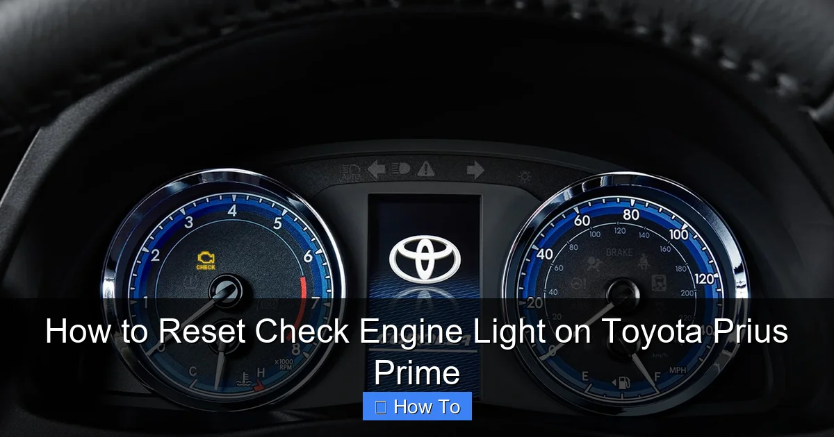 How to Reset Check Engine Light on Toyota Prius Prime