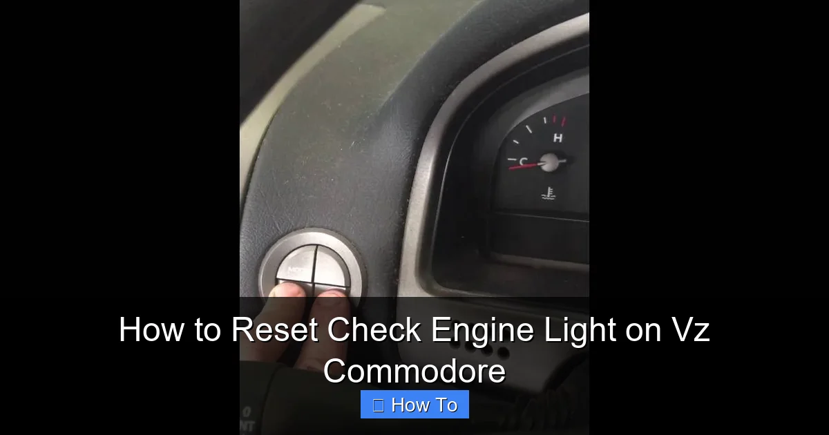 How to Reset Check Engine Light on Vz Commodore