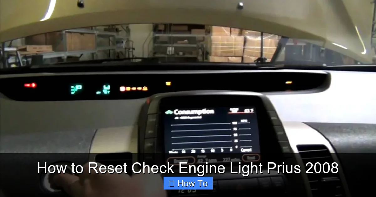 How to Reset Check Engine Light Prius 2008