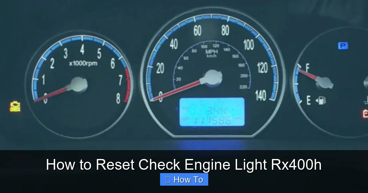 How to Reset Check Engine Light Rx400h