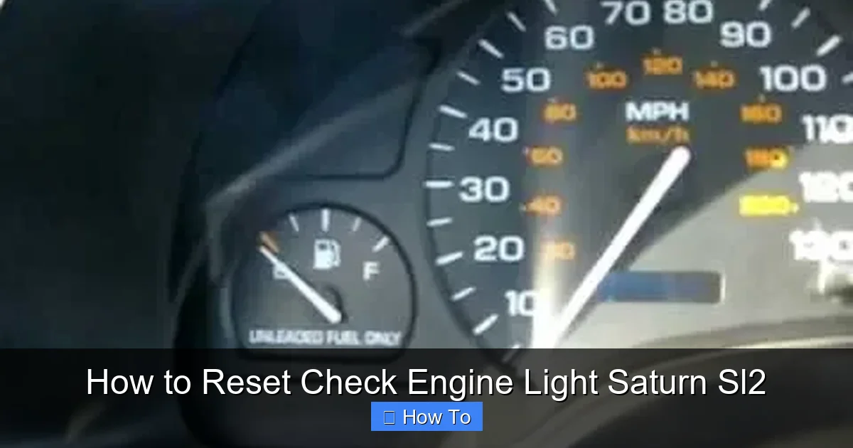 How to Reset Check Engine Light Saturn Sl2