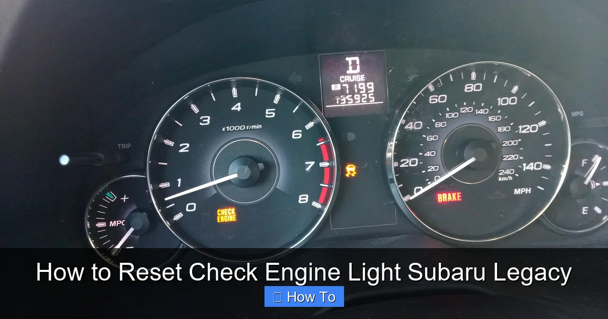 How to Reset Check Engine Light Subaru Legacy