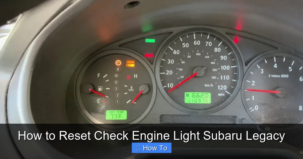 How to Reset Check Engine Light Subaru Legacy