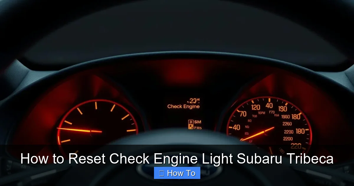 How to Reset Check Engine Light Subaru Tribeca