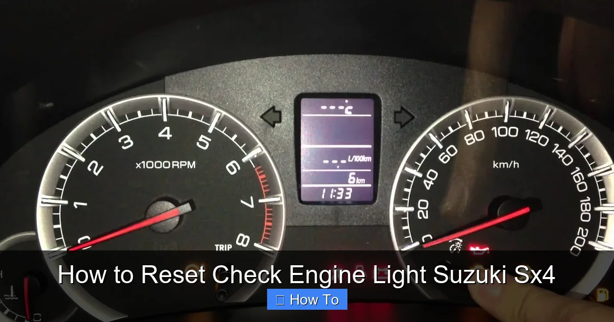How to Reset Check Engine Light Suzuki Sx4