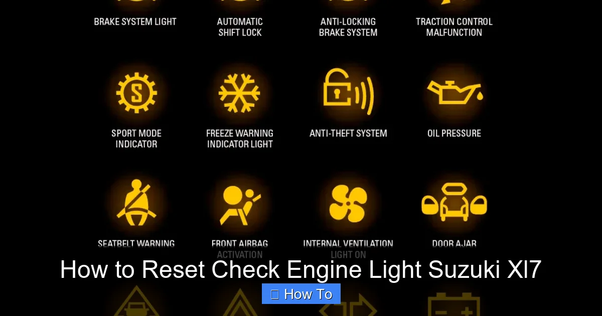 How to Reset Check Engine Light Suzuki Xl7