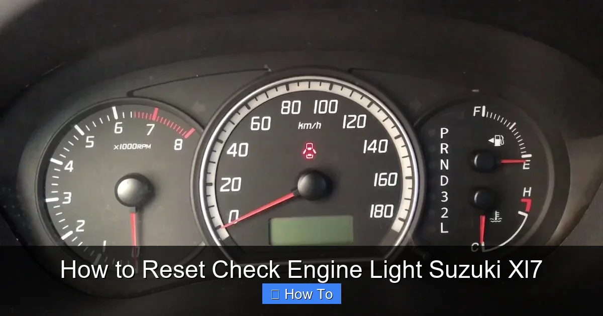 How to Reset Check Engine Light Suzuki Xl7