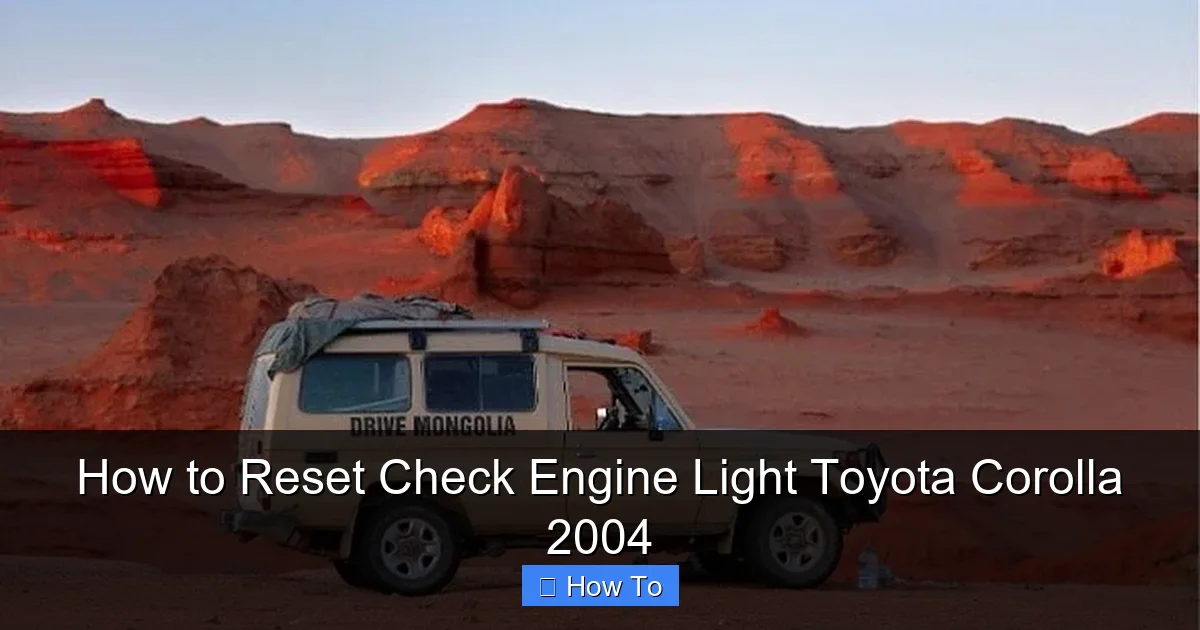 How to Reset Check Engine Light Toyota Corolla 2004