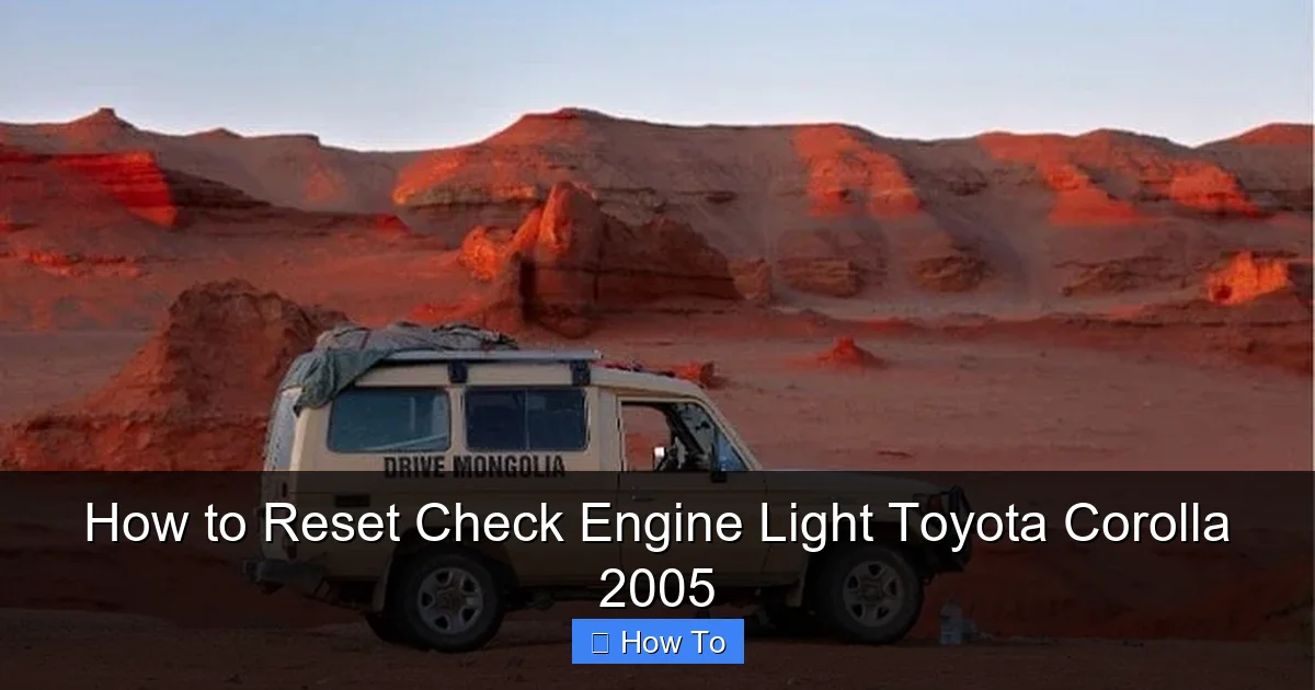 How to Reset Check Engine Light Toyota Corolla 2005