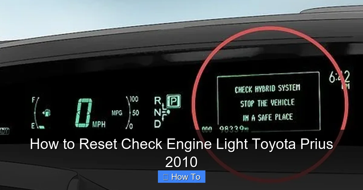 How to Reset Check Engine Light Toyota Prius 2010
