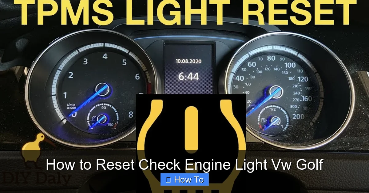 How to Reset Check Engine Light Vw Golf