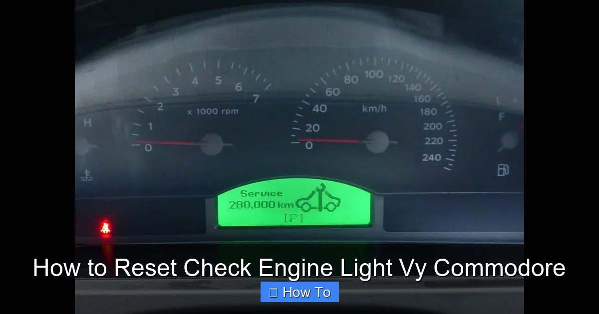 How to Reset Check Engine Light Vy Commodore