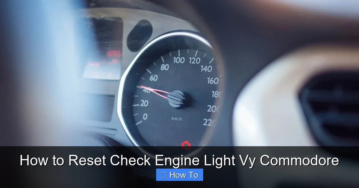 How to Reset Check Engine Light Vy Commodore