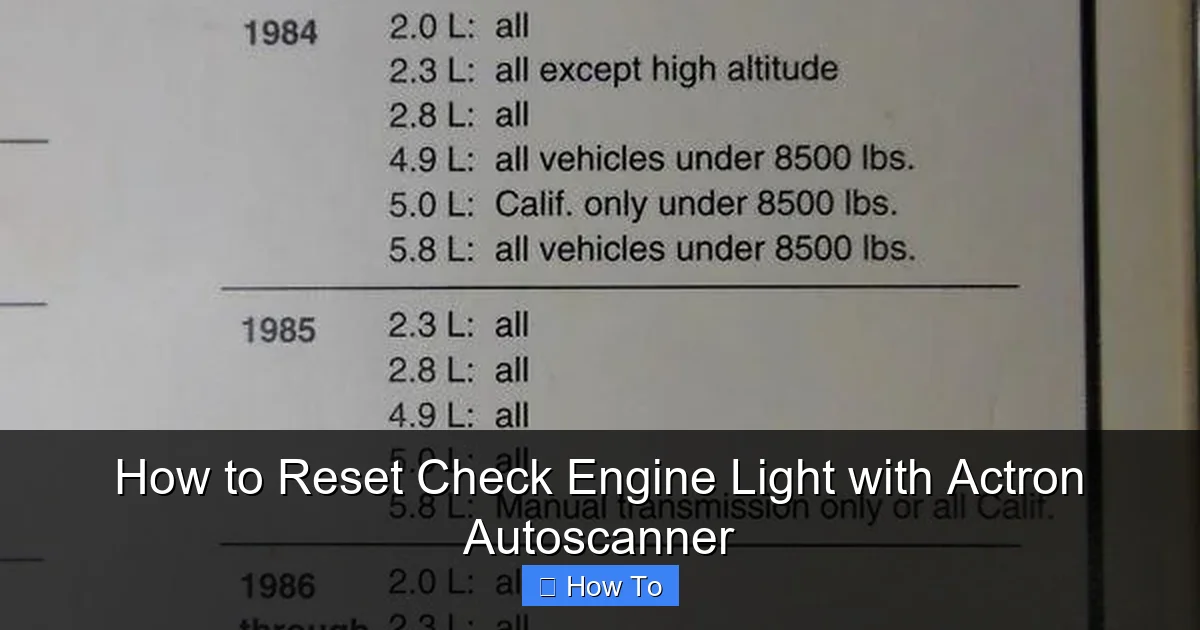 How to Reset Check Engine Light with Actron Autoscanner