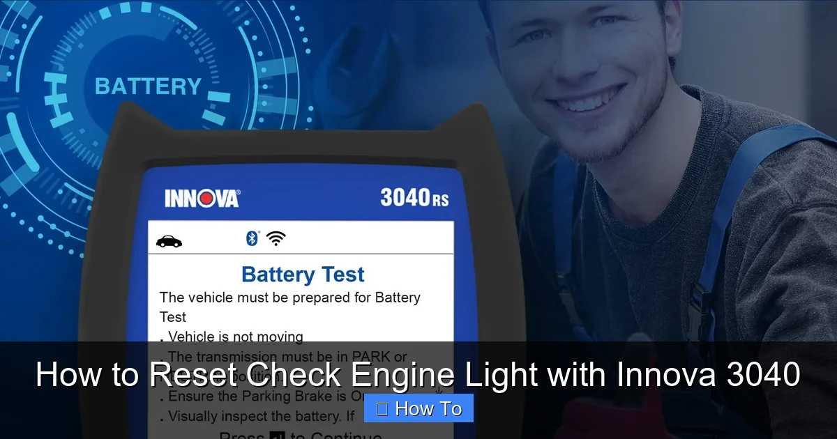 How to Reset Check Engine Light with Innova 3040
