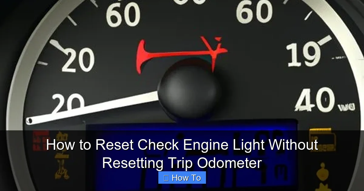 How to Reset Check Engine Light Without Resetting Trip Odometer