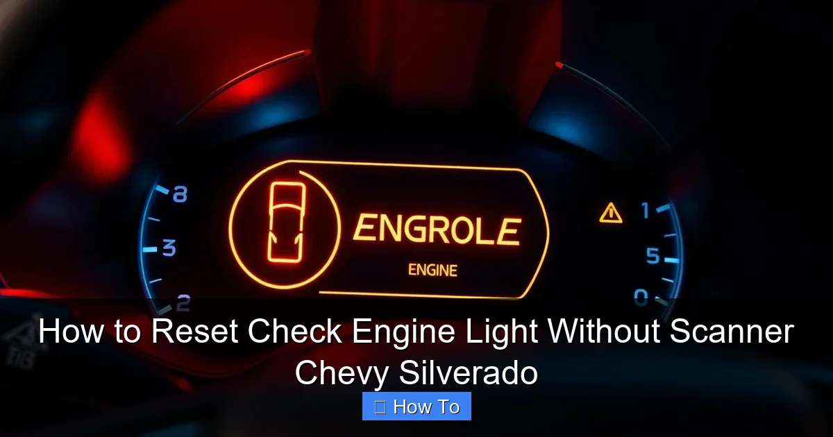 How to Reset Check Engine Light Without Scanner Chevy Silverado