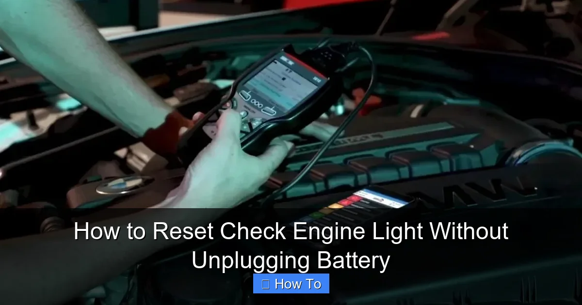 How to Reset Check Engine Light Without Unplugging Battery