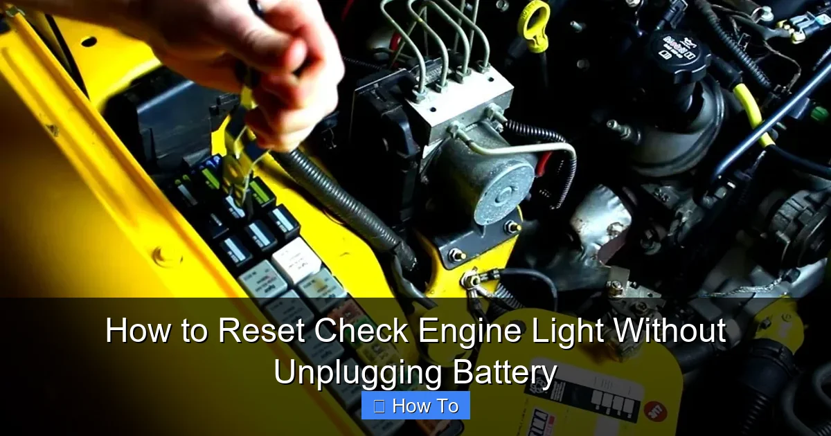 How to Reset Check Engine Light Without Unplugging Battery