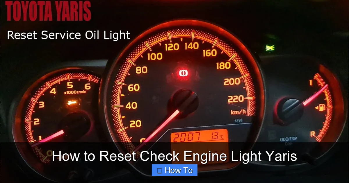 How to Reset Check Engine Light Yaris