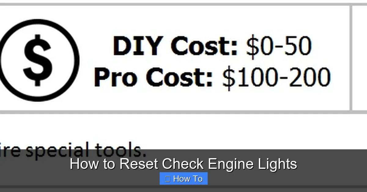 How to Reset Check Engine Lights