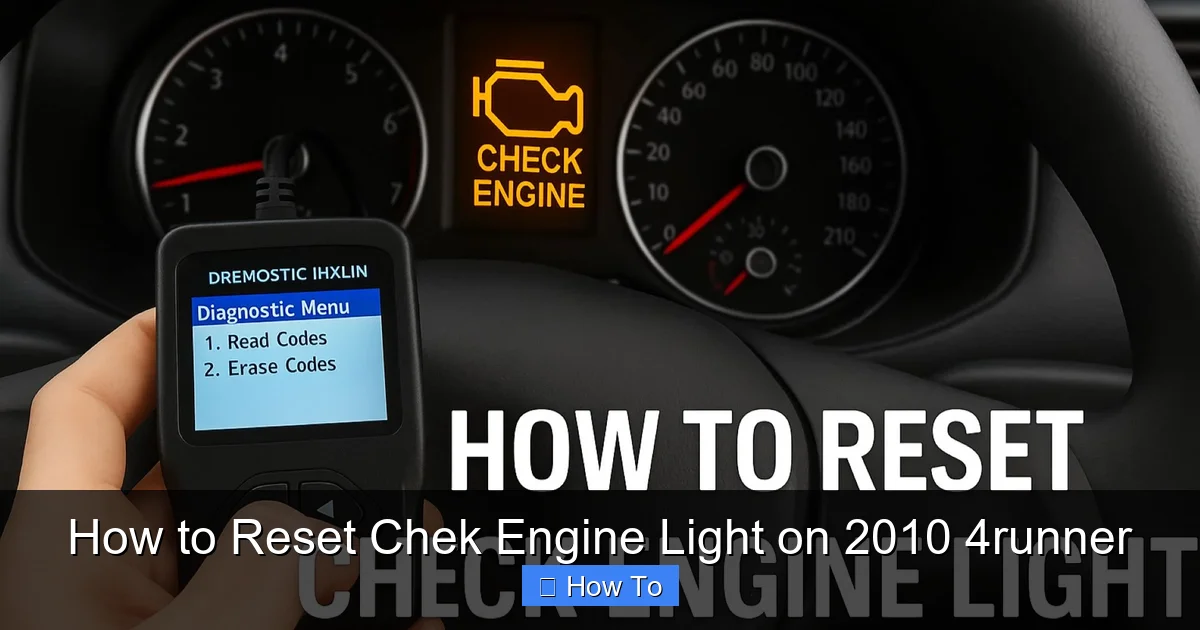 How to Reset Chek Engine Light on 2010 4runner