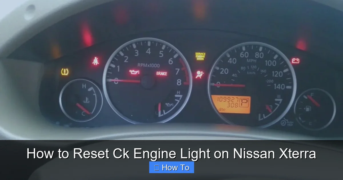 How to Reset Ck Engine Light on Nissan Xterra