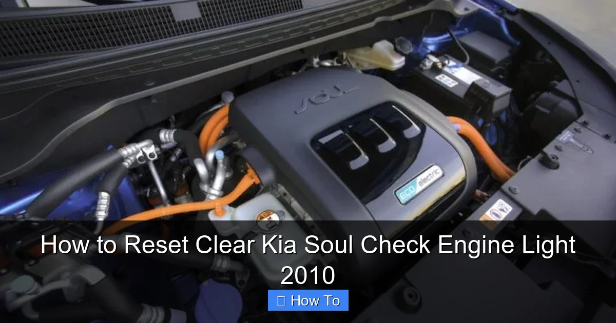 How to Reset Clear Kia Soul Check Engine Light 2010