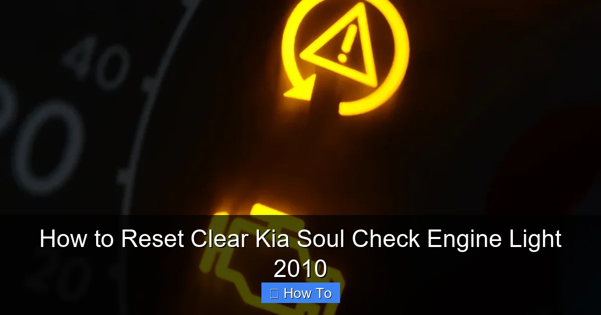 How to Reset Clear Kia Soul Check Engine Light 2010