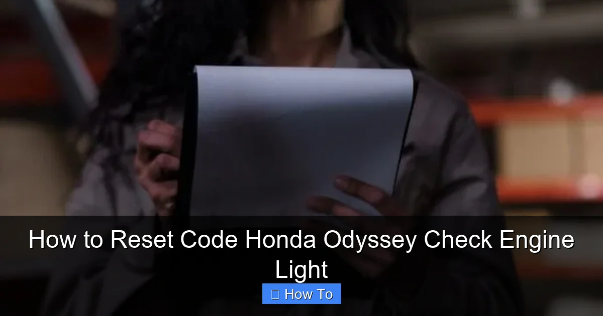 How to Reset Code Honda Odyssey Check Engine Light