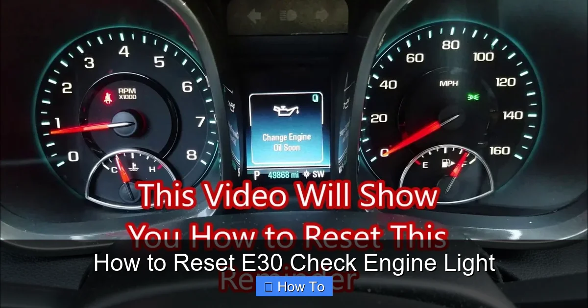 How to Reset E30 Check Engine Light