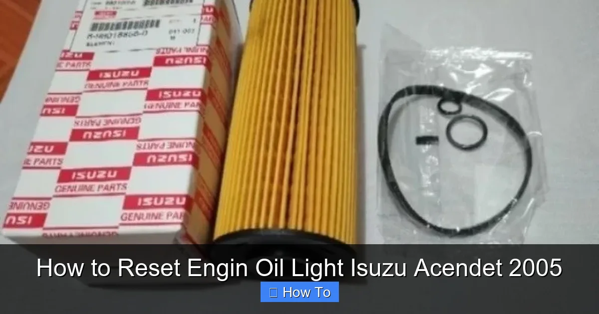 How to Reset Engin Oil Light Isuzu Acendet 2005