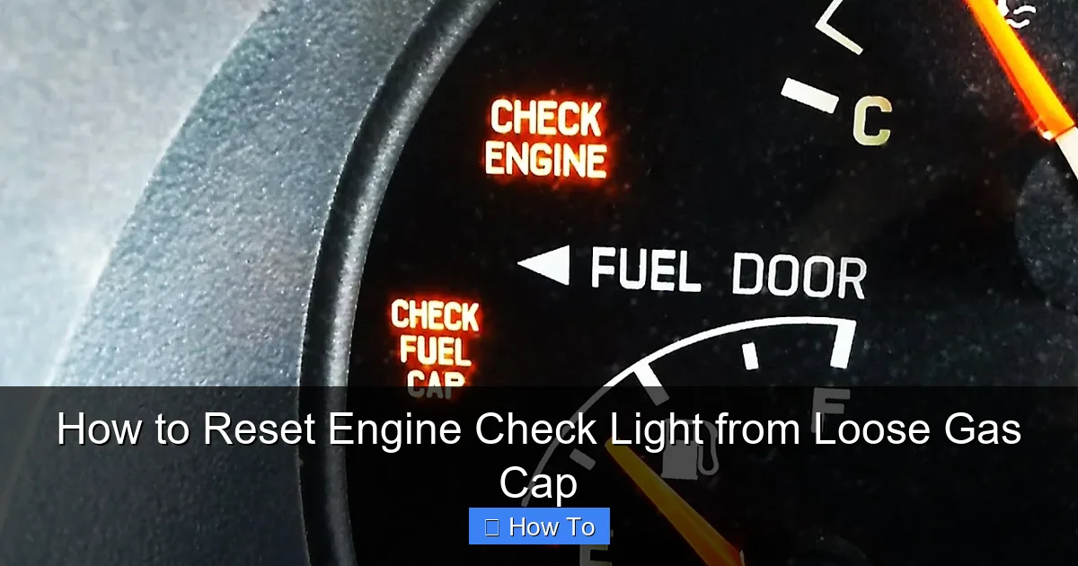 How to Reset Engine Check Light from Loose Gas Cap