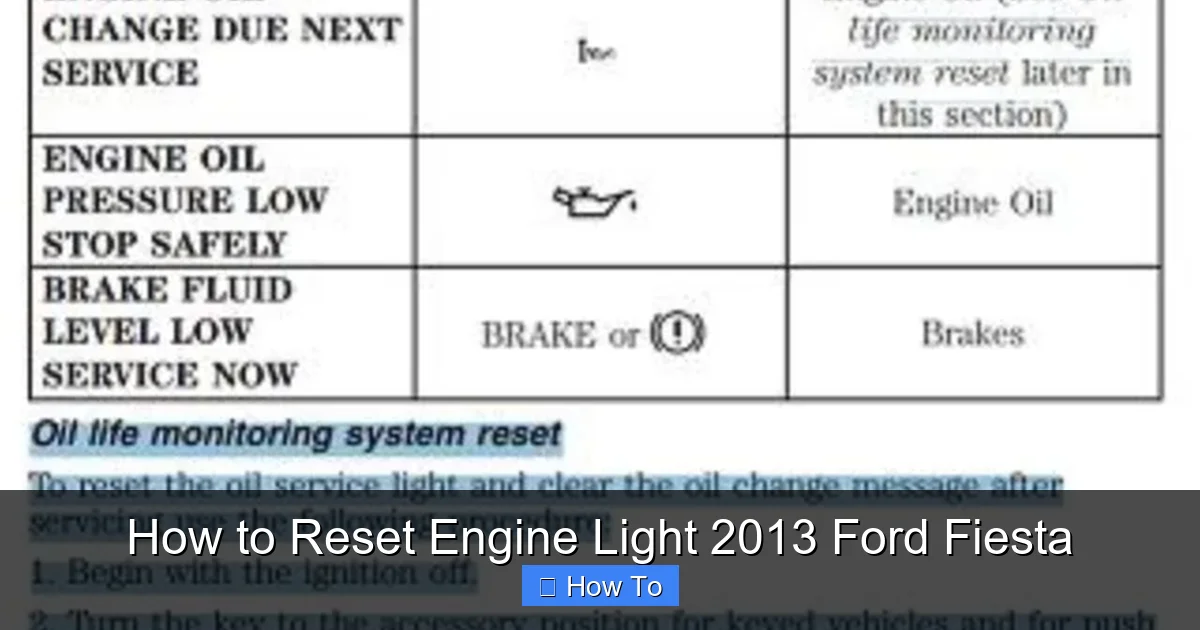 How to Reset Engine Light 2013 Ford Fiesta