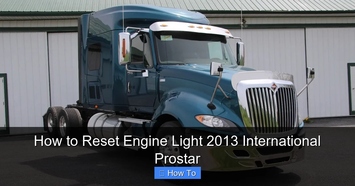 How to Reset Engine Light 2013 International Prostar