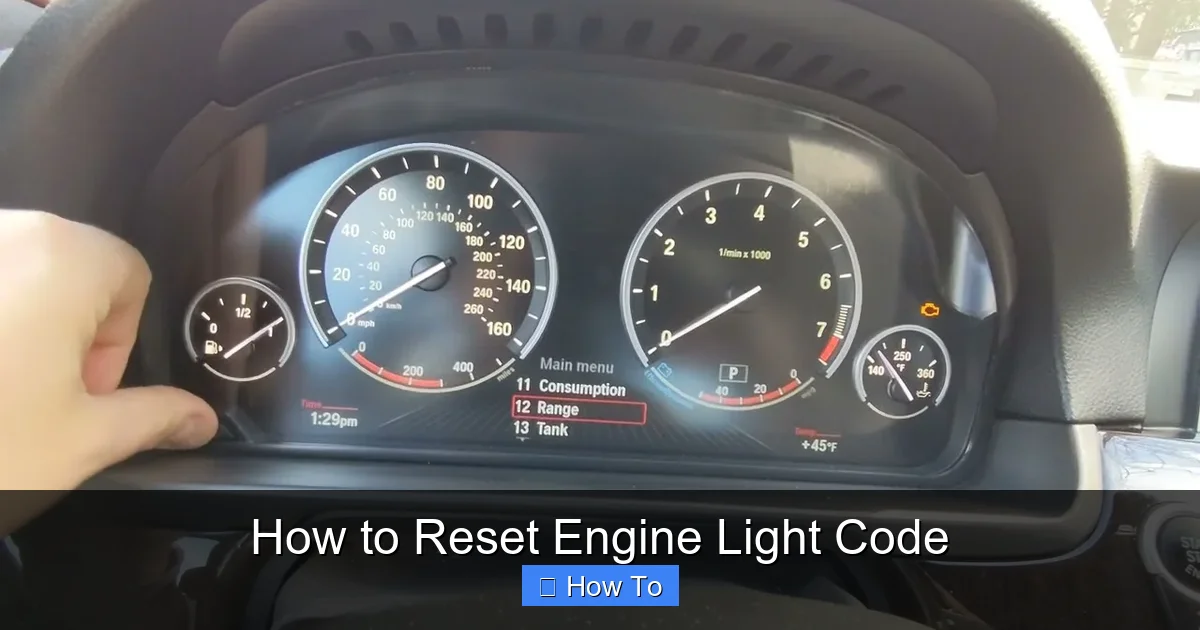 How to Reset Engine Light Code