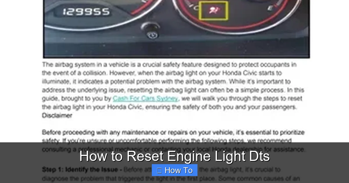 How to Reset Engine Light Dts
