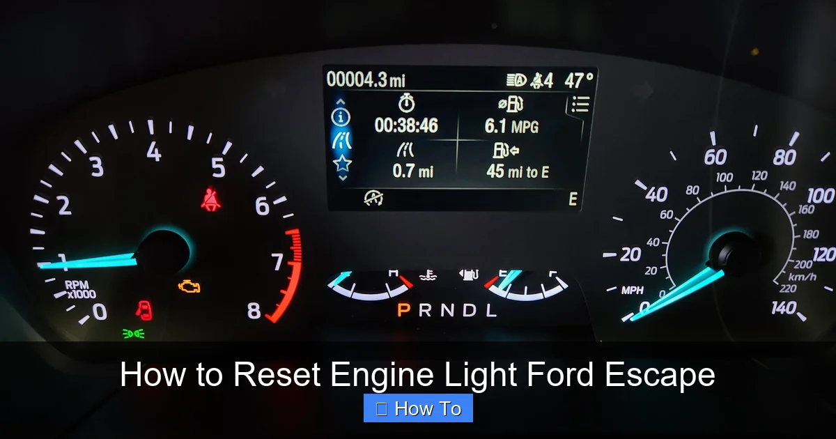 How to Reset Engine Light Ford Escape