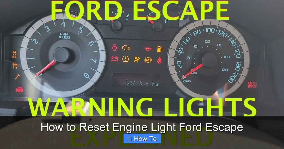How to Reset Engine Light Ford Escape