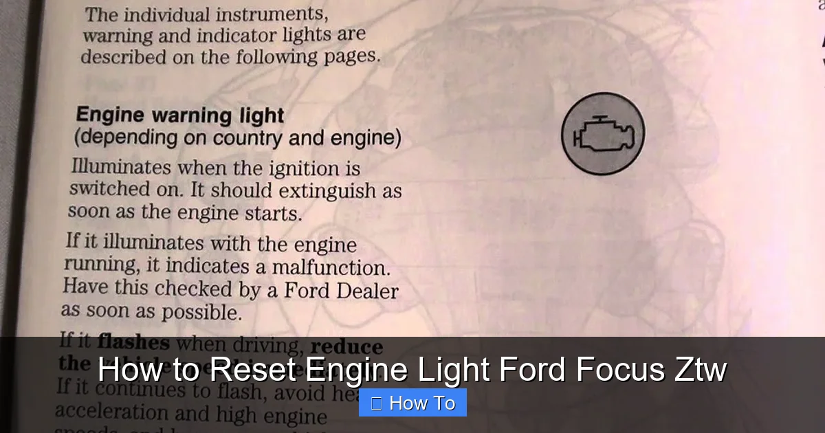 How to Reset Engine Light Ford Focus Ztw