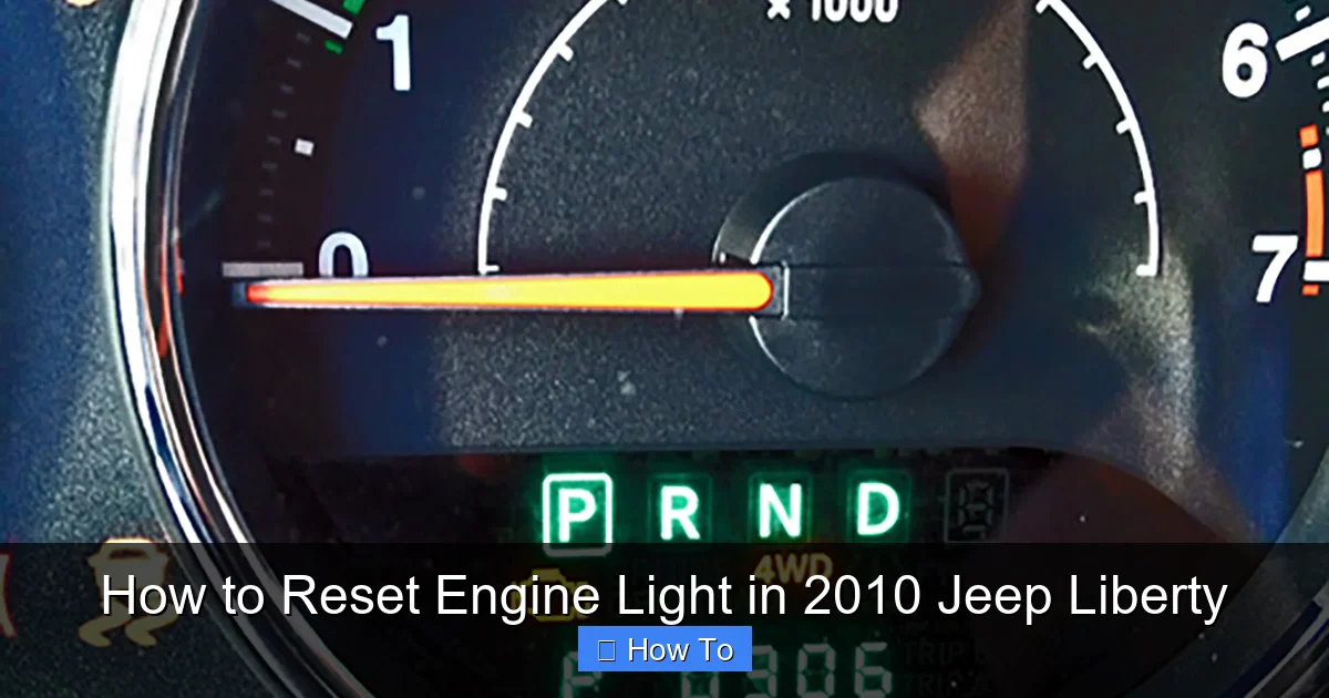 How to Reset Engine Light in 2010 Jeep Liberty